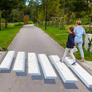 Lidzbark Warminski, 27.08.2018 r. Trojwymiarowe przejscie dla pieszych na terenie Bulwaru nad Lyna. EU, PL, warm-maz.